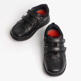 Hush Puppies LIAM Boys Leather School Shoes Black