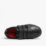 Hush Puppies SEB Boys Leather School Shoes Black