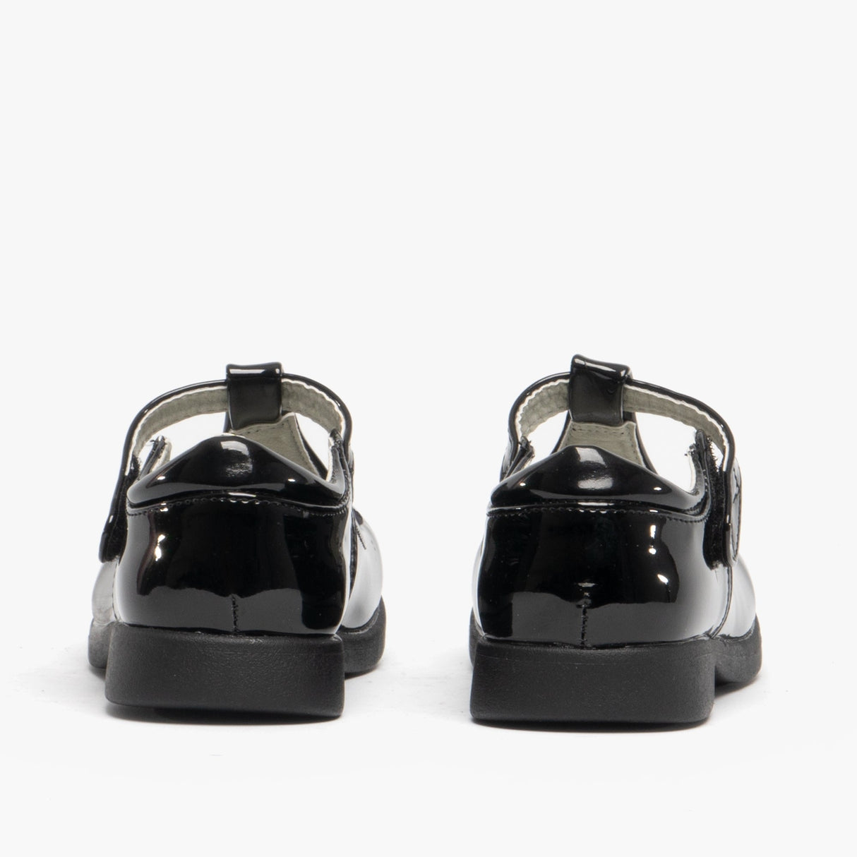 Boulevard Girls Touch Fasten T-Bar School Shoes Black Patent