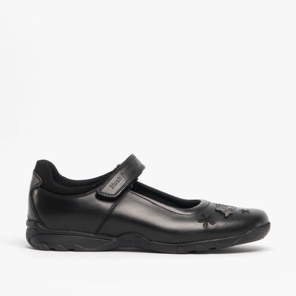 CLARE JNR Girls Leather School Shoes Black