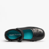 CLARE JNR Girls Leather School Shoes Black