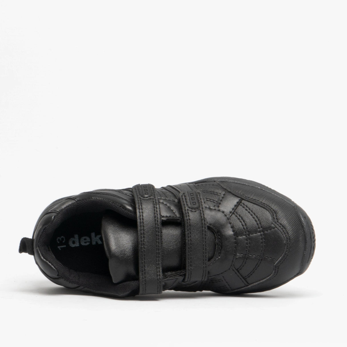 DEK FUSION Boys Kids Twin Touch Fasten School Trainers Black