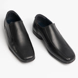 Roamers RONNY Boys Leather Slip On Shoes Black