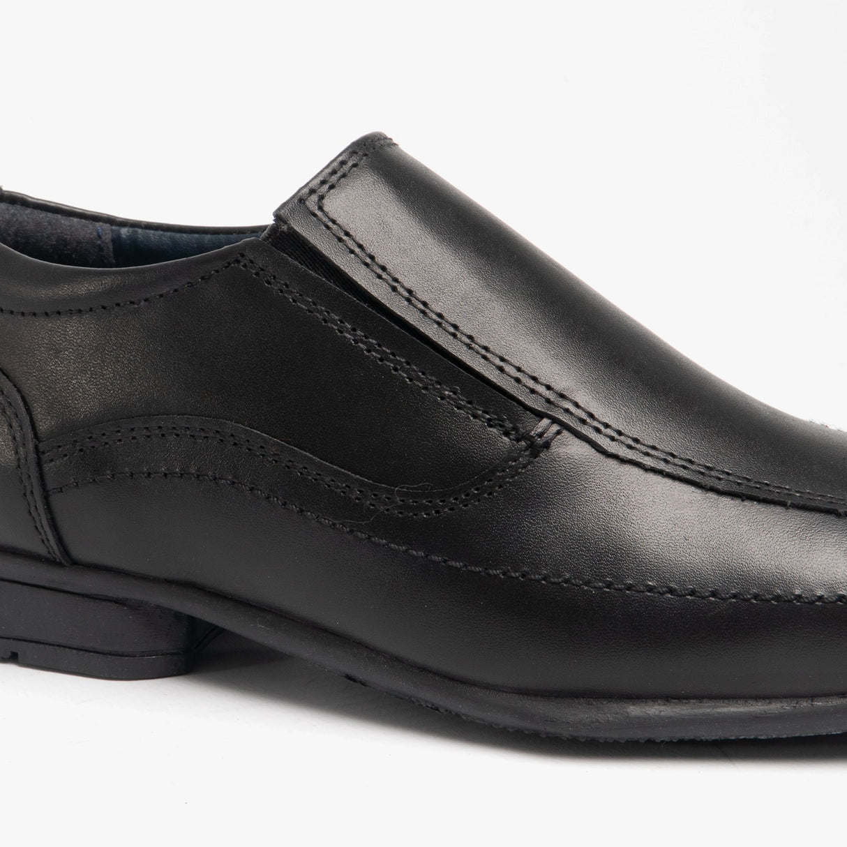Roamers RONNY Boys Leather Slip On Shoes Black