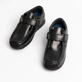 Roamers GENERALS Boys Leather Touch Fasten Shoes Black