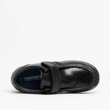 Roamers GENERALS Boys Leather Touch Fasten Shoes Black