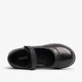 Roamers ELSA Girls Leather Touch Fasten Mary Jane Shoes Black