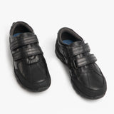 Roamers WILFRED Boys Black Leather Touch Fasten Shoes