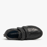 Roamers WILFRED Boys Black Leather Touch Fasten Shoes