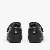 Roamers WILFRED Boys Black Leather Touch Fasten Shoes