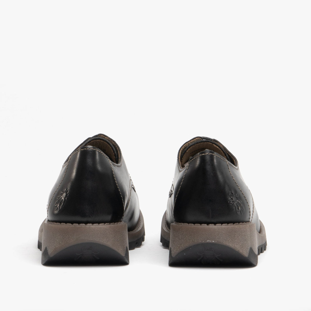 Fly London SIMB K Girls Leather Lace Derby Shoes Black