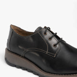 Fly London SIMB K Girls Leather Lace Derby Shoes Black