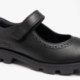 Roamers SABINA Girls Leather Touch Fasten Mary Jane Shoes Black