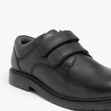 CHARLES Boys Leather Touch Fasten Shoes Black