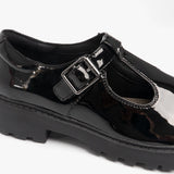 GEOX CASEY Girls School Shoes Patent Black