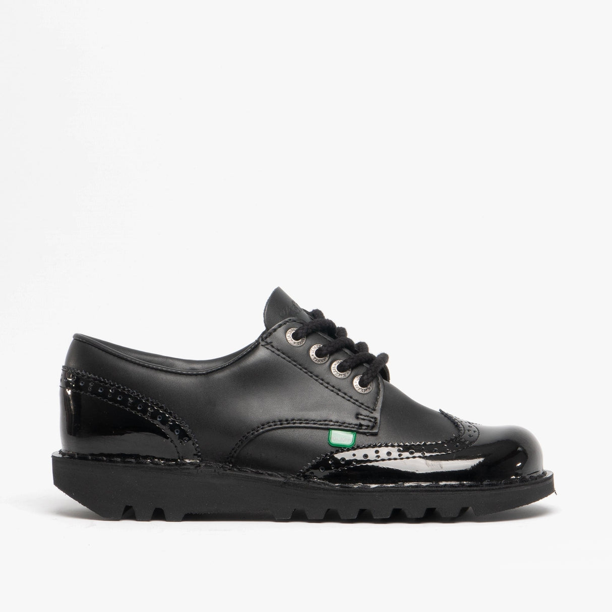 Kickers KICK LO BROGUE Womens Patent Leather Shoes Black
