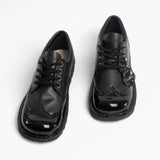 Kickers KICK LO BROGUE Womens Patent Leather Shoes Black