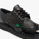 Kickers KICK LO BROGUE Womens Patent Leather Shoes Black