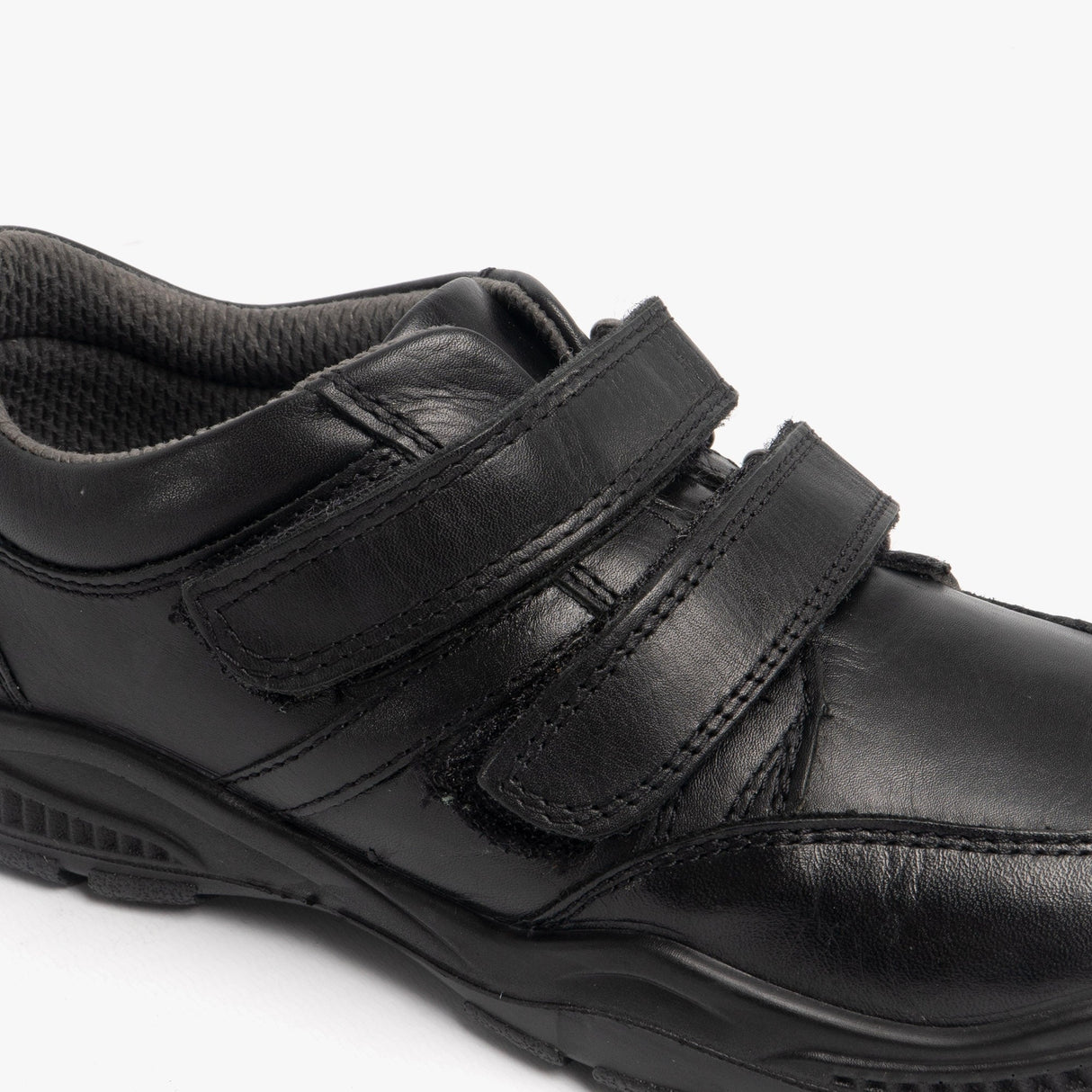 Roamers JEROME Boys Leather Touch Fasten Shoes Black