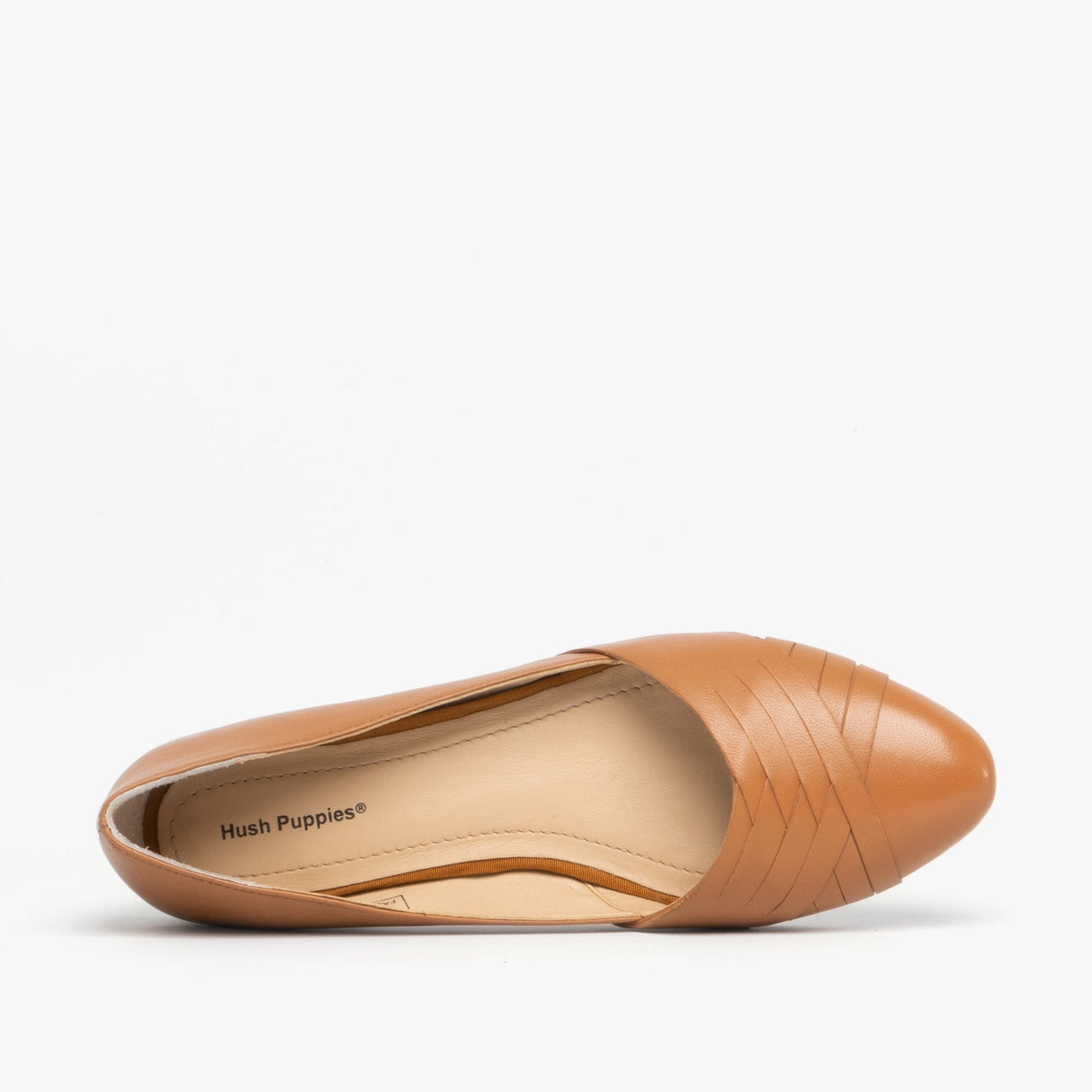Hush Puppies MARLEY Womens Leather Ballerina Shoes Tan