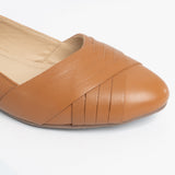 Hush Puppies MARLEY Womens Leather Ballerina Shoes Tan