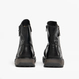 Fly London MON944FLY Womens Leather Wedge Ankle Boots Black