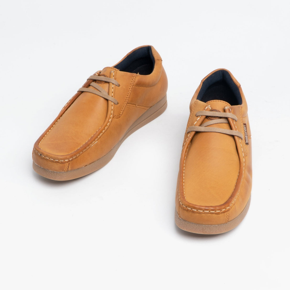 Base London EVENT Mens Leather Moccasin Shoes Tan