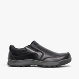 Hush Puppies JASPER Mens Leather Slip On Shoes Black