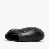 Hush Puppies JASPER Mens Leather Slip On Shoes Black