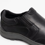 Hush Puppies JASPER Mens Leather Slip On Shoes Black