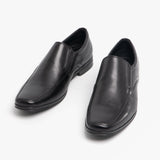 Hush Puppies BILLY Mens Leather Slip On Shoes Black