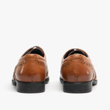 Hush Puppies OAKEN Mens Leather Brogue Shoes Dark Brown