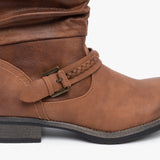 Rieker 98860-22 Womens Calf Length Boots Nut Brown