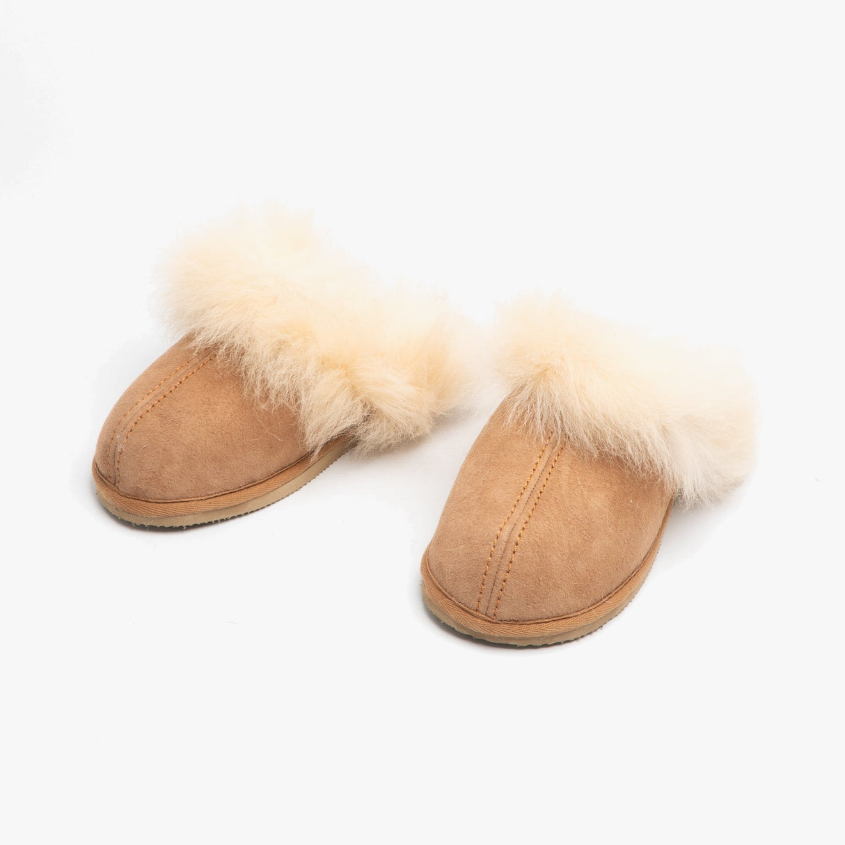 Shepherd EVELINA Womens Sheepskin Mules Chestnut