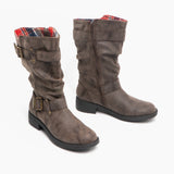 Rocket Dog TRUMBLE Womens Biker Boots Brown