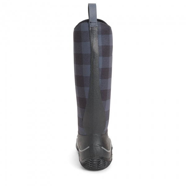 Muck Boots HALE Womens Rubber Wellington Boots Black/Grey Plaid
