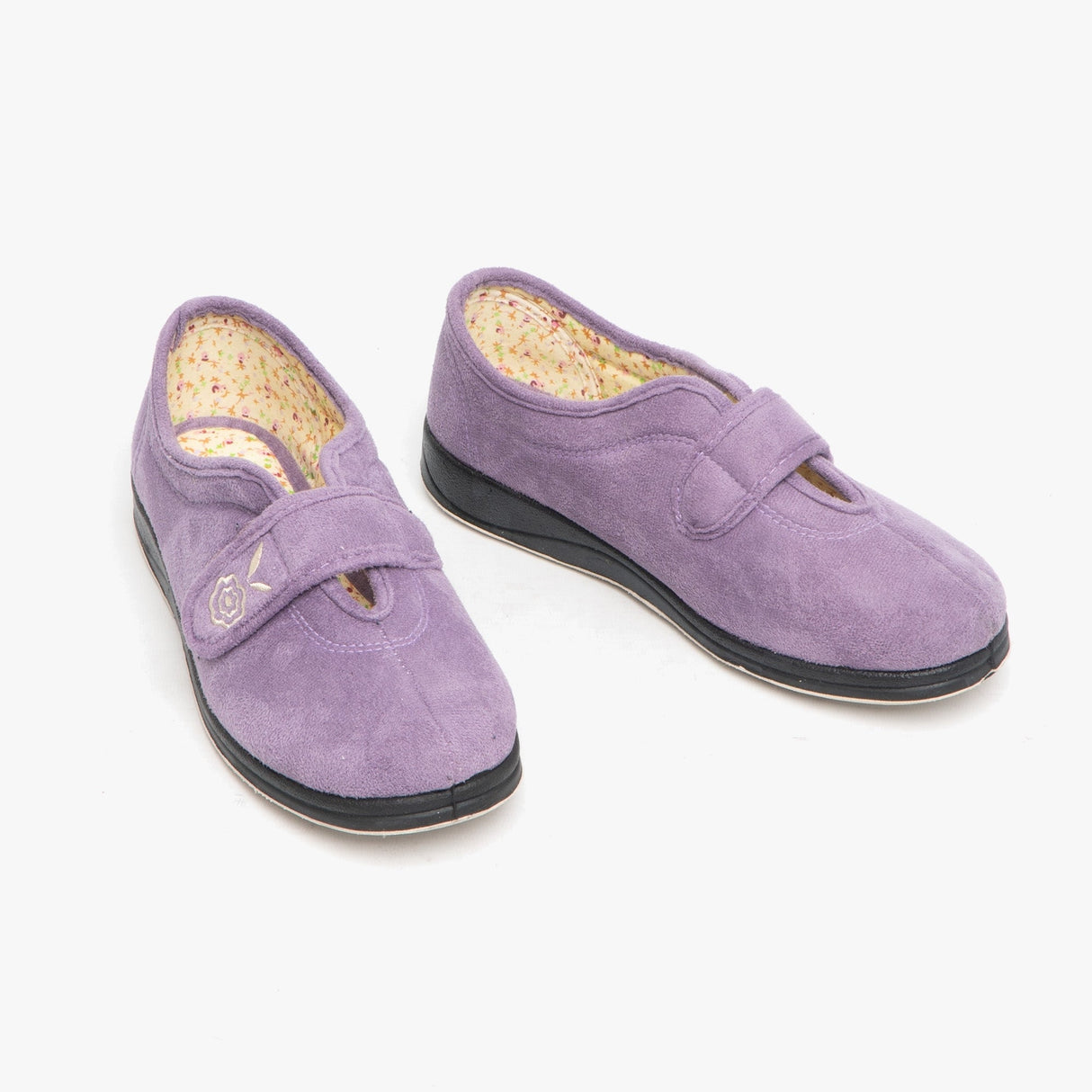 Padders CAMILLA Womens (2E Fit) Touch Fasten Slippers Lavender