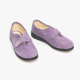 Padders CAMILLA Womens (2E Fit) Touch Fasten Slippers Lavender