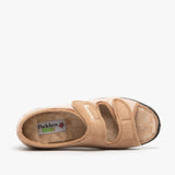 Padders LYDIA Womens (2E Fit) Touch Fasten Slippers Taupe