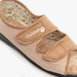 Padders LYDIA Womens (2E Fit) Touch Fasten Slippers Taupe