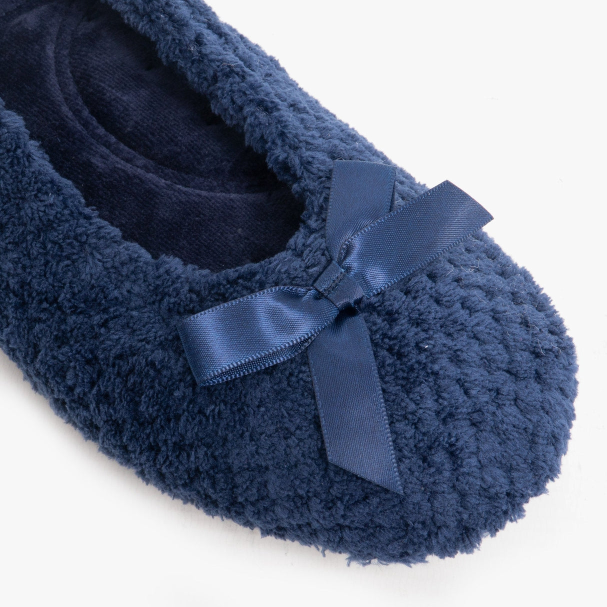 Totes Isotoner POPCORN BALLET Womens Ballerina Slippers Navy