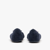 Totes Isotoner STRETCH TERRY BOW Womens Ballerina Slippers Navy