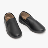 Dr Keller CHRISTOF Mens Faux Leather Wide Fit Full Slippers Black