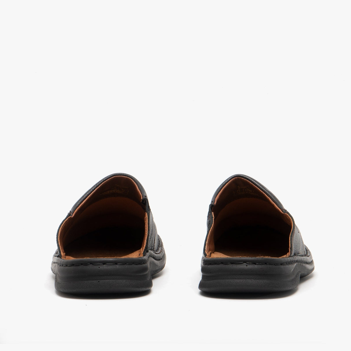 Josef Seibel KLAUS Mens Leather Mules Black/Cognac