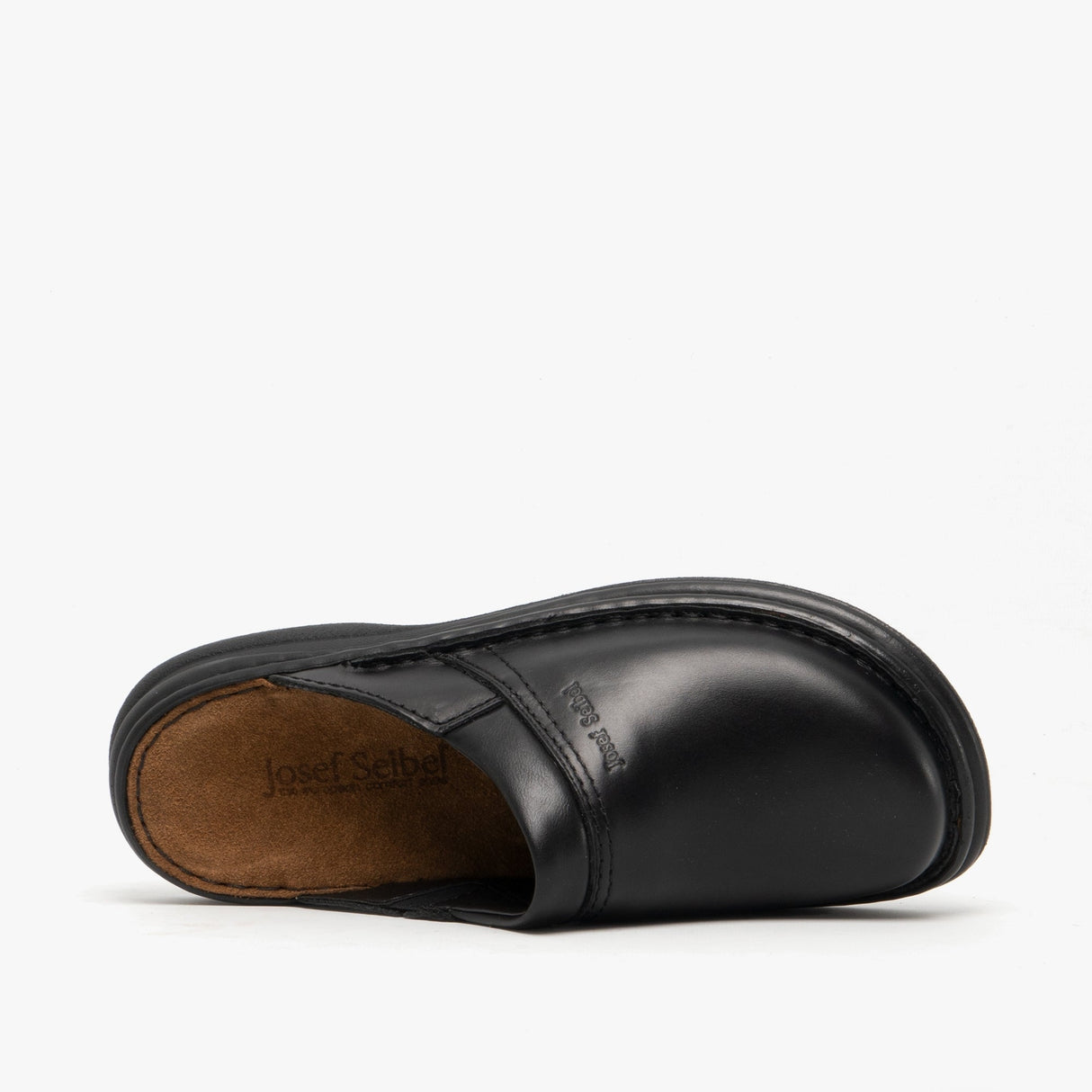 Josef Seibel MAX Mens Leather Mule Clogs Black