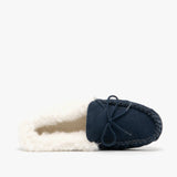 Mokkers EMILY Womens Moccasin Slippers Navy