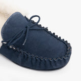 Mokkers EMILY Womens Moccasin Slippers Navy