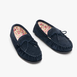 Mokkers LILY Womens Moccasin Slippers Navy