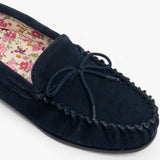 Mokkers LILY Womens Moccasin Slippers Navy