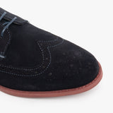 Silver Street London HOBART Mens Suede Brogue Shoes Navy